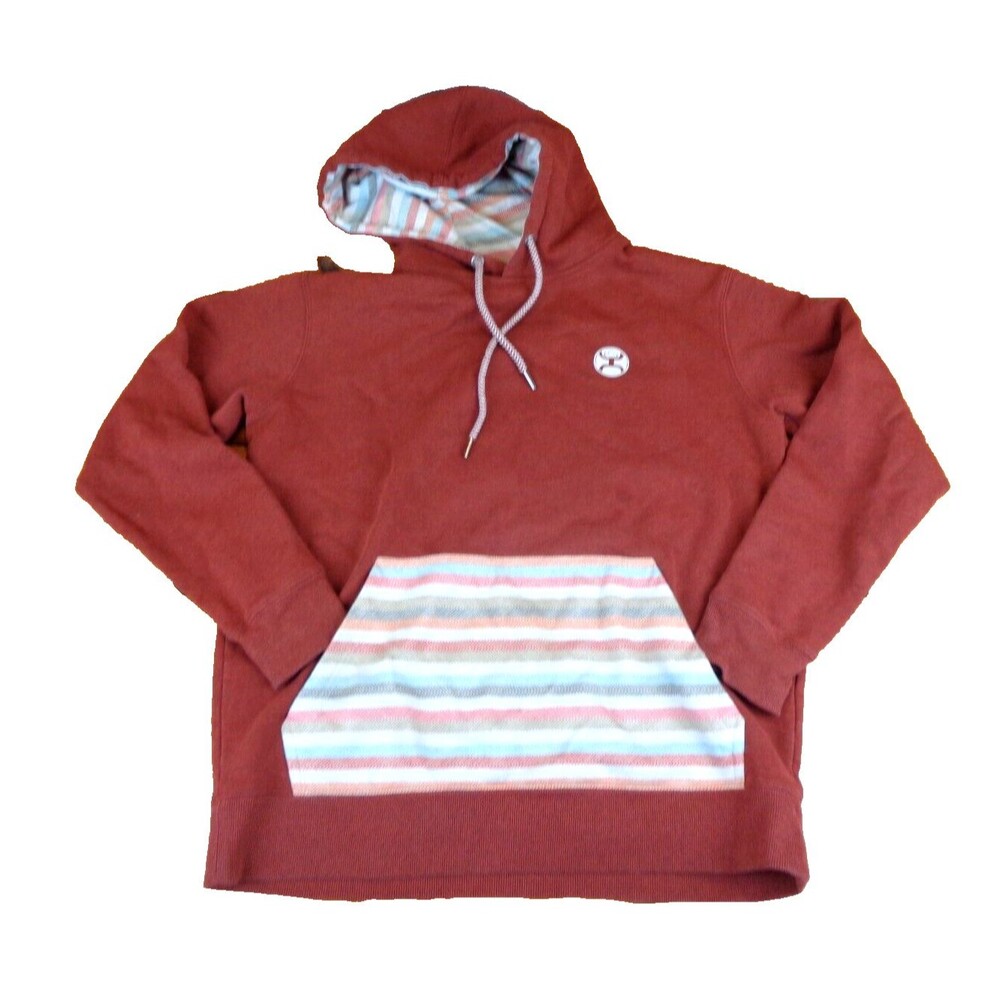 Hooey Red Women Fleece Lining Drawstring Hooded Regular Fit Pullover Hoodie Sz S